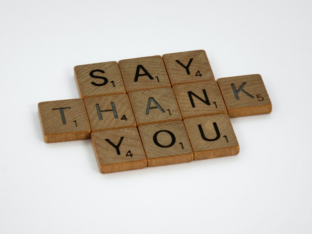 Say Thank You Wooden Scrabble Tiles